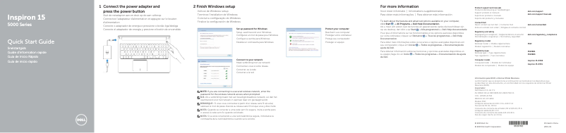 Page 1 de la notice Guide d'installation Dell Inspiron 5551