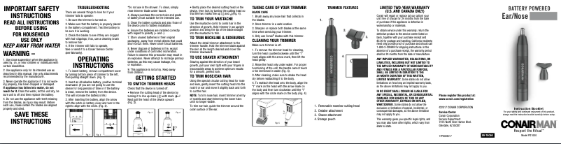 Page 1 de la notice Manuel utilisateur Conair PG1000