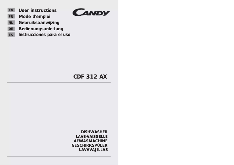 Image de la première page du manuel de l'appareil CDF312AX-41S