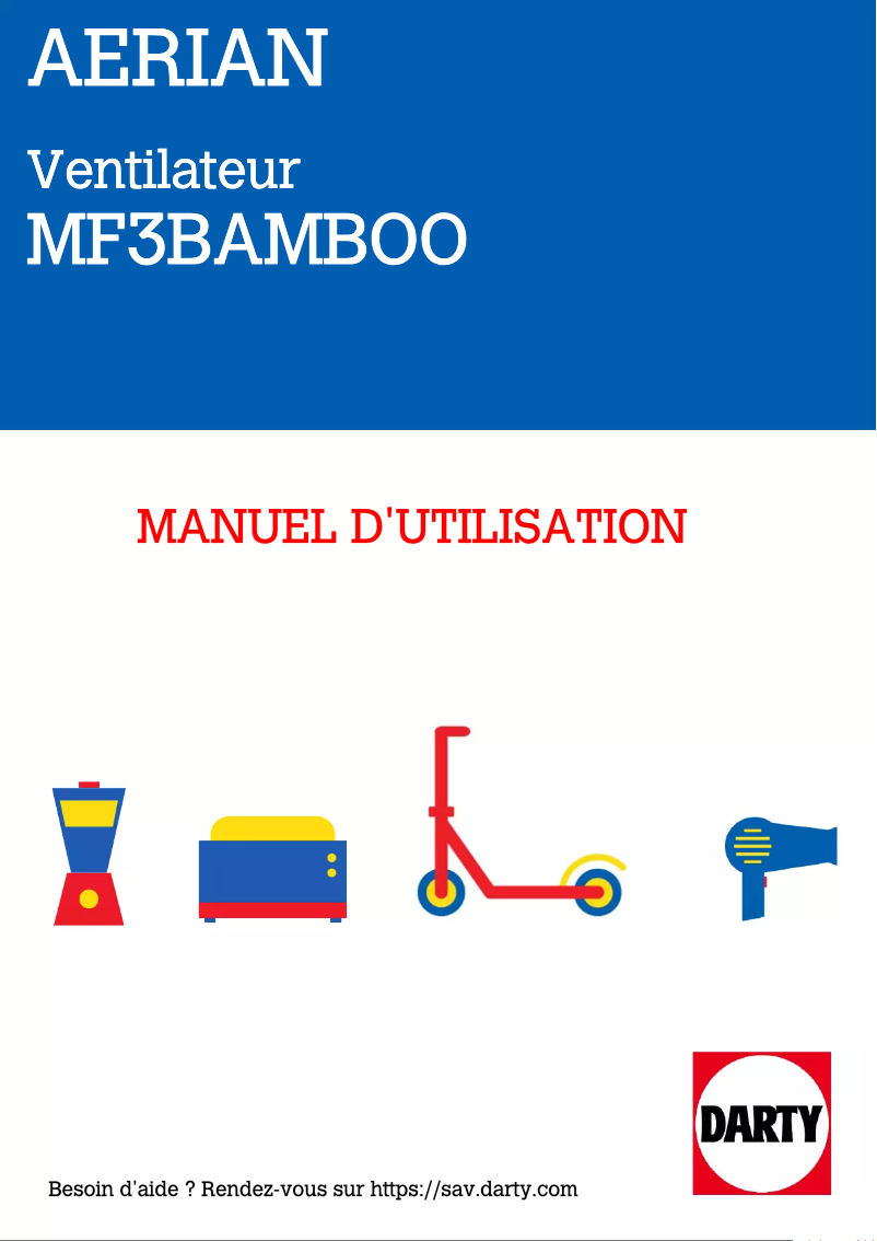 Page 1 de la notice Manuel utilisateur Aerian MF3BAMBOO