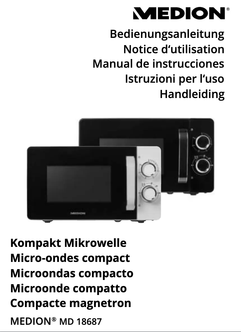 Page n°1 - Manuel utilisateur Medion MD 18687