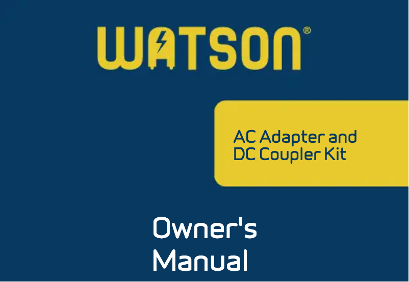 Page 1 de la notice Manuel utilisateur Watson CBA-C4