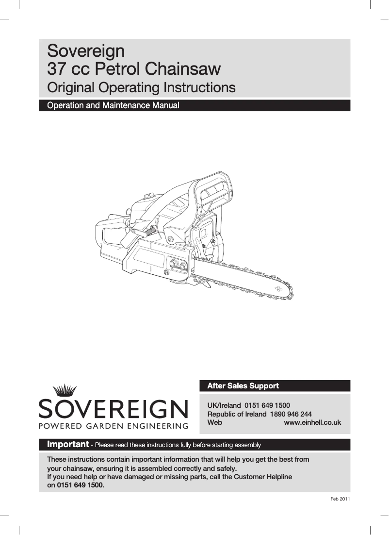 Page n°1 - Manuel utilisateur Sovereign HS-CS 37/1