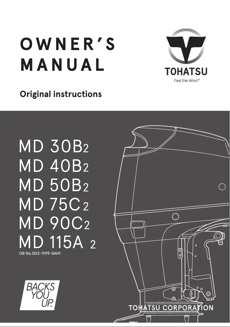 Page n°1 - Manuel utilisateur Tohatsu MD75C2