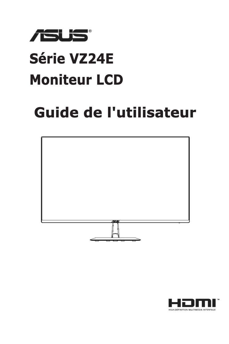 Page 1 de la notice Manuel utilisateur Asus VZ24EHF