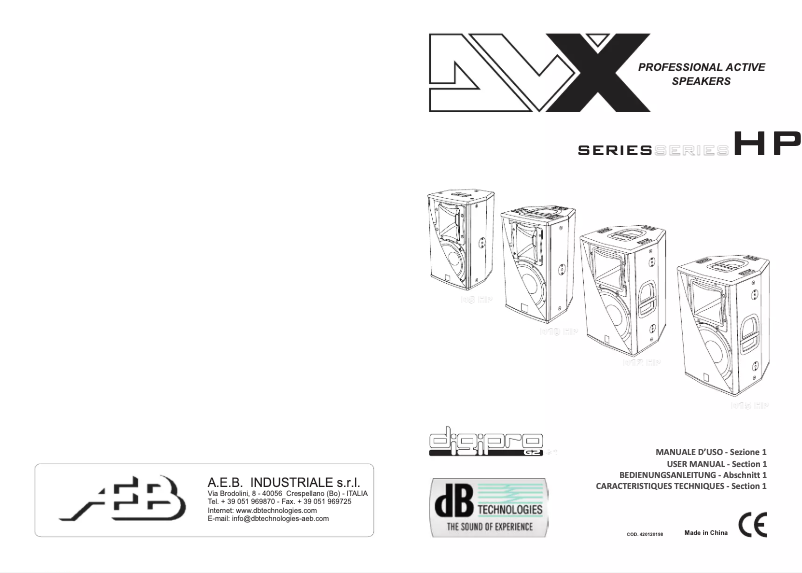 Page 1 de la notice Manuel utilisateur DB Technologies DVX D8 HP