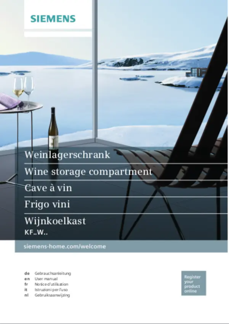 Page 1 de la notice Manuel d'utilisation et d'entretien Siemens KF18WA40IE