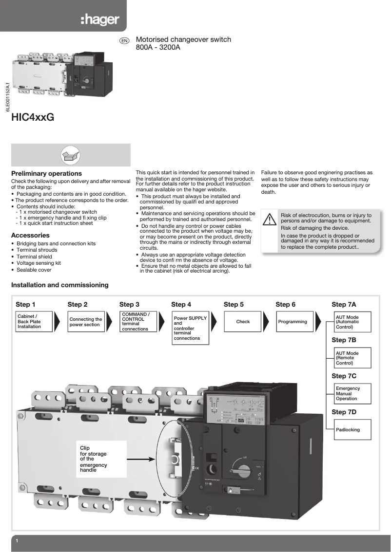 Image de la première page du manuel de l'appareil HIC490G