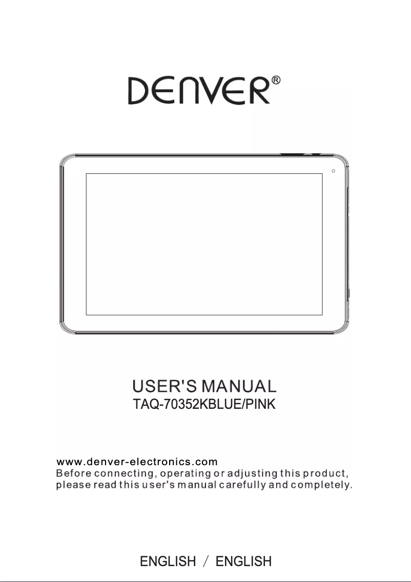 Page 1 de la notice Manuel utilisateur Denver TAQ-70352K