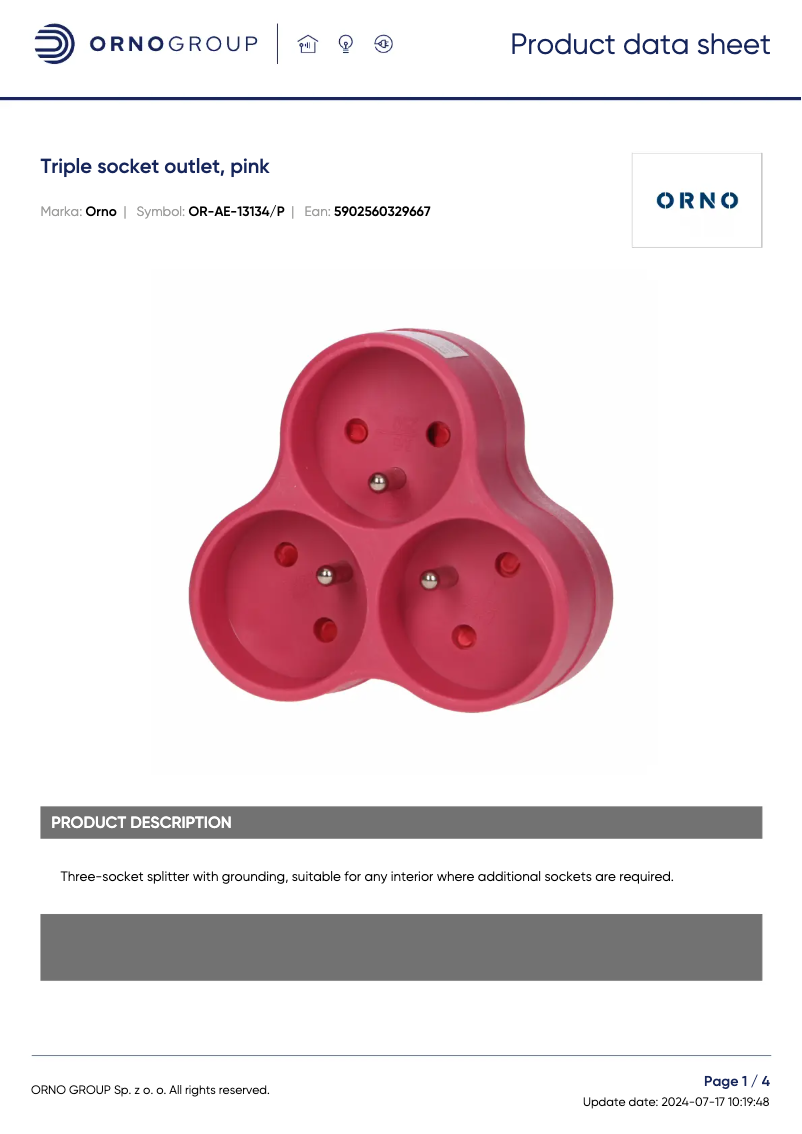 Image de la première page du manuel de l'appareil OR-AE-13134