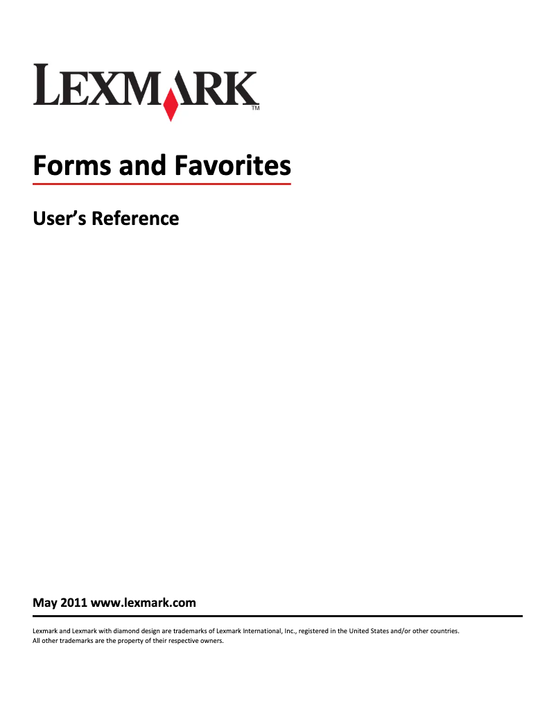Page 1 de la notice Manuel utilisateur Lexmark Forms and Favorites