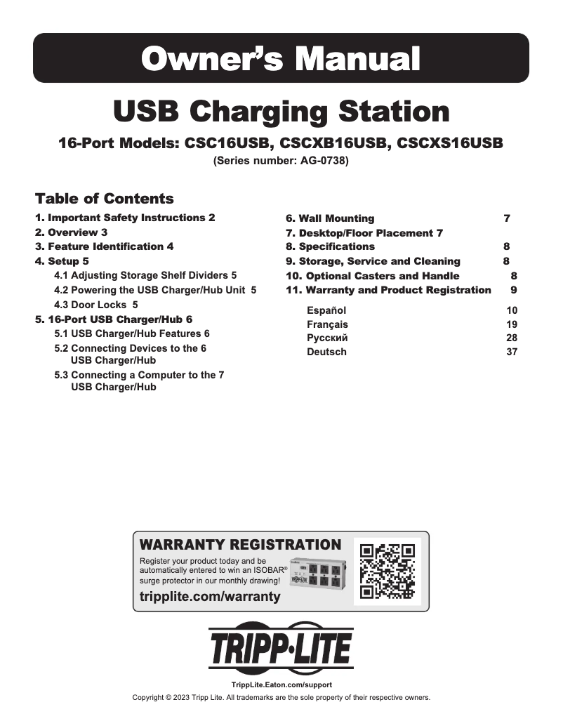 Image de la première page du manuel de l'appareil CSCXB16USB