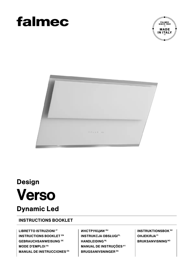 Page n°1 - Manuel utilisateur Falmec Verso
