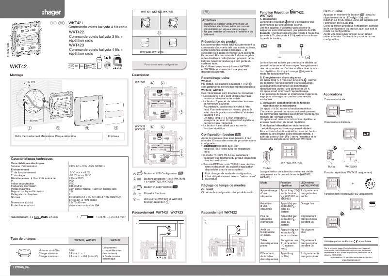 Image de la première page du manuel de l'appareil WKT722B