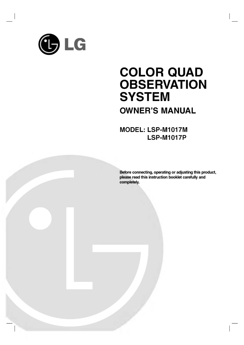 Page n°1 - Manuel utilisateur LG LSP-M1017P