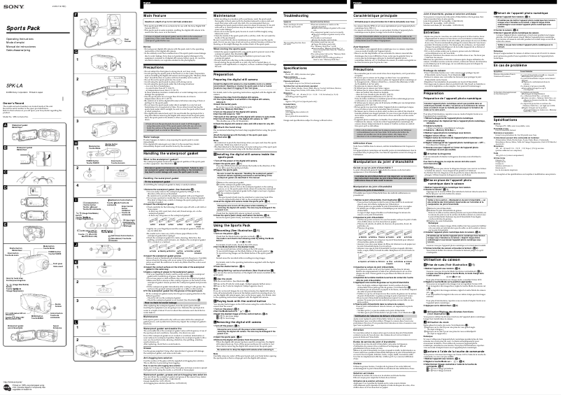 Page 1 de la notice Manuel utilisateur Sony SPK-LA