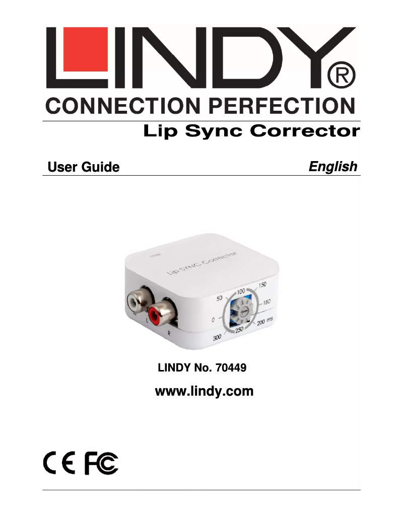 Page 1 de la notice Manuel utilisateur Lindy Lip Sync Corrector 70449