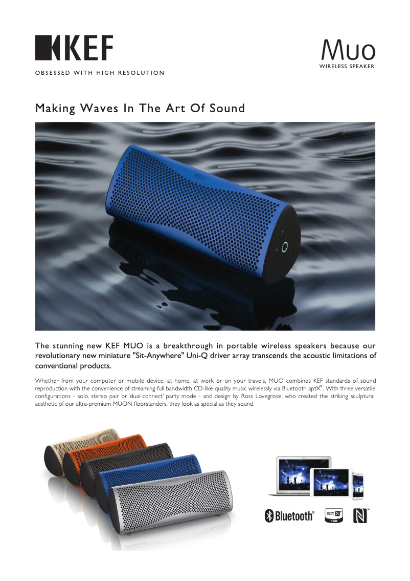 Página 1 del manual Ficha técnica KEF Muo