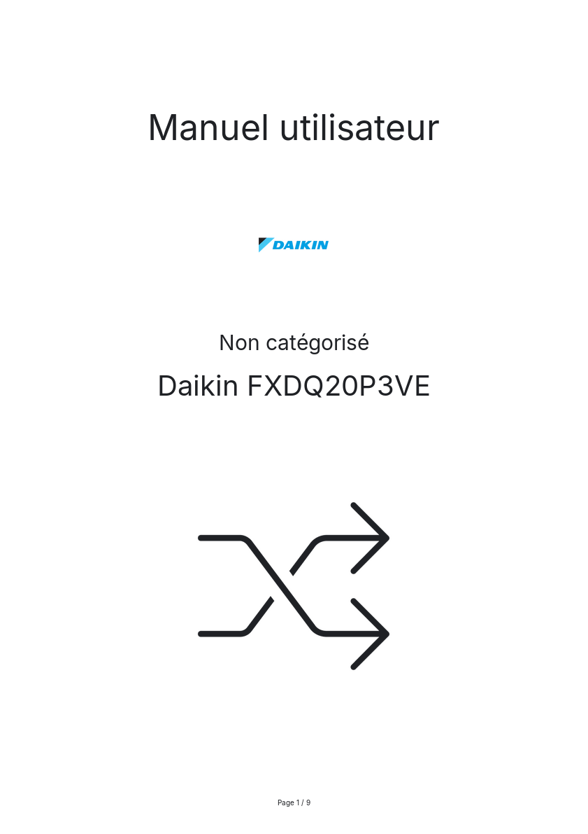 Page n°1 - Manuel utilisateur Daikin FXDQ20P3VE