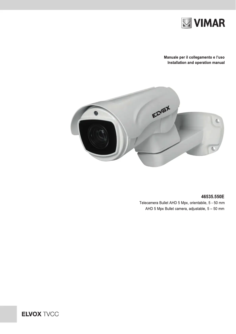 Page n°1 - Manuel utilisateur Vimar ELVOX 46535.550E