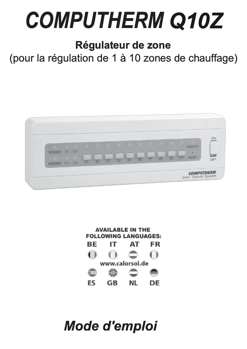Page 1 de la notice Manuel utilisateur Computherm Q10Z