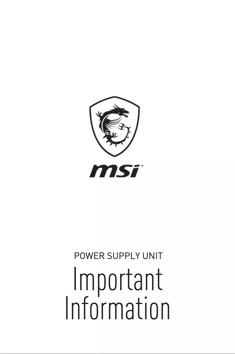 Page 1 de la notice Manuel utilisateur MSI MPG A750GF