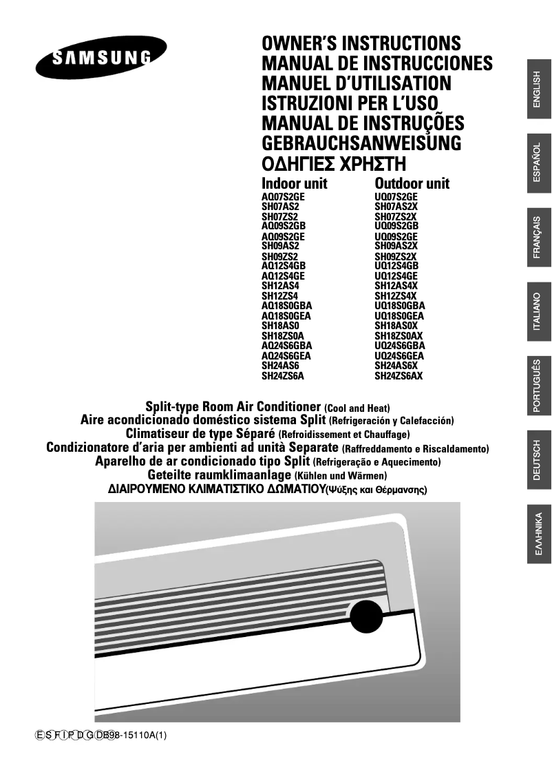 Página 1 del manual Manual de usuario Samsung SH18AS0X