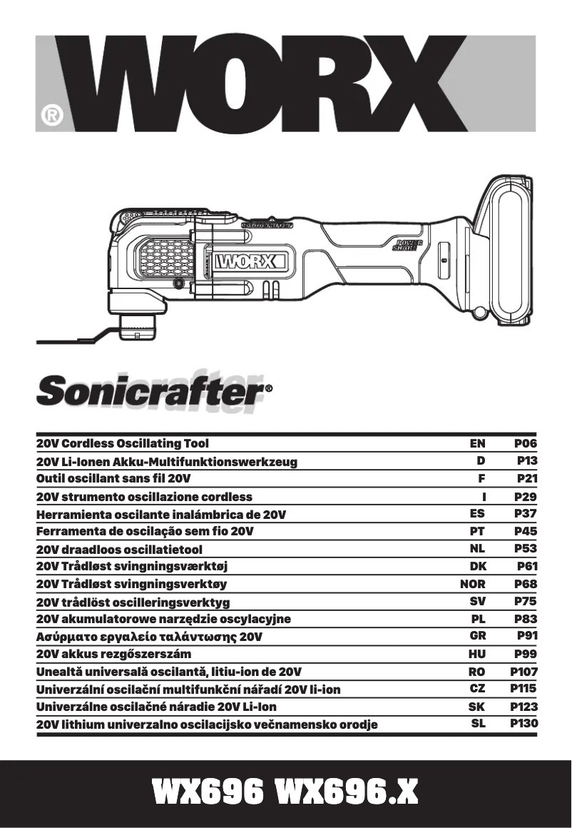 Page 1 de la notice Manuel utilisateur Worx WX693.9