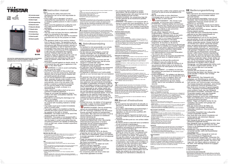 Page 1 de la notice Manuel utilisateur TriStar KA-5043