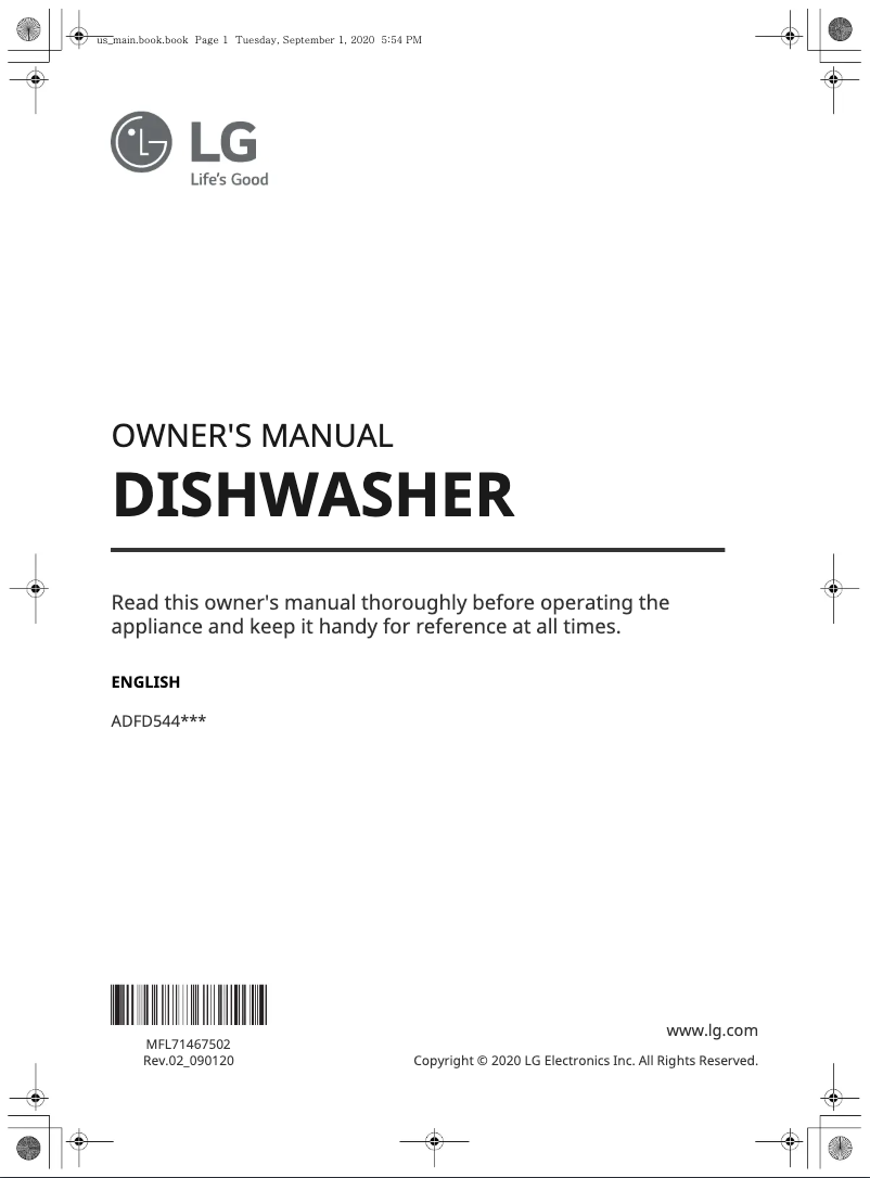 Imagen de la primera página del manual del dispositivo ADFD5448AT