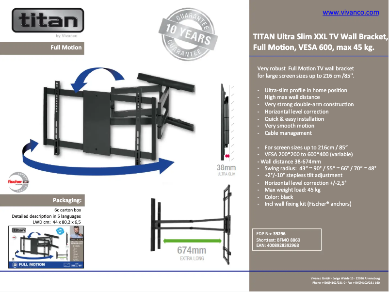 Page 1 de la notice Fiche technique Titan BFMO 8860