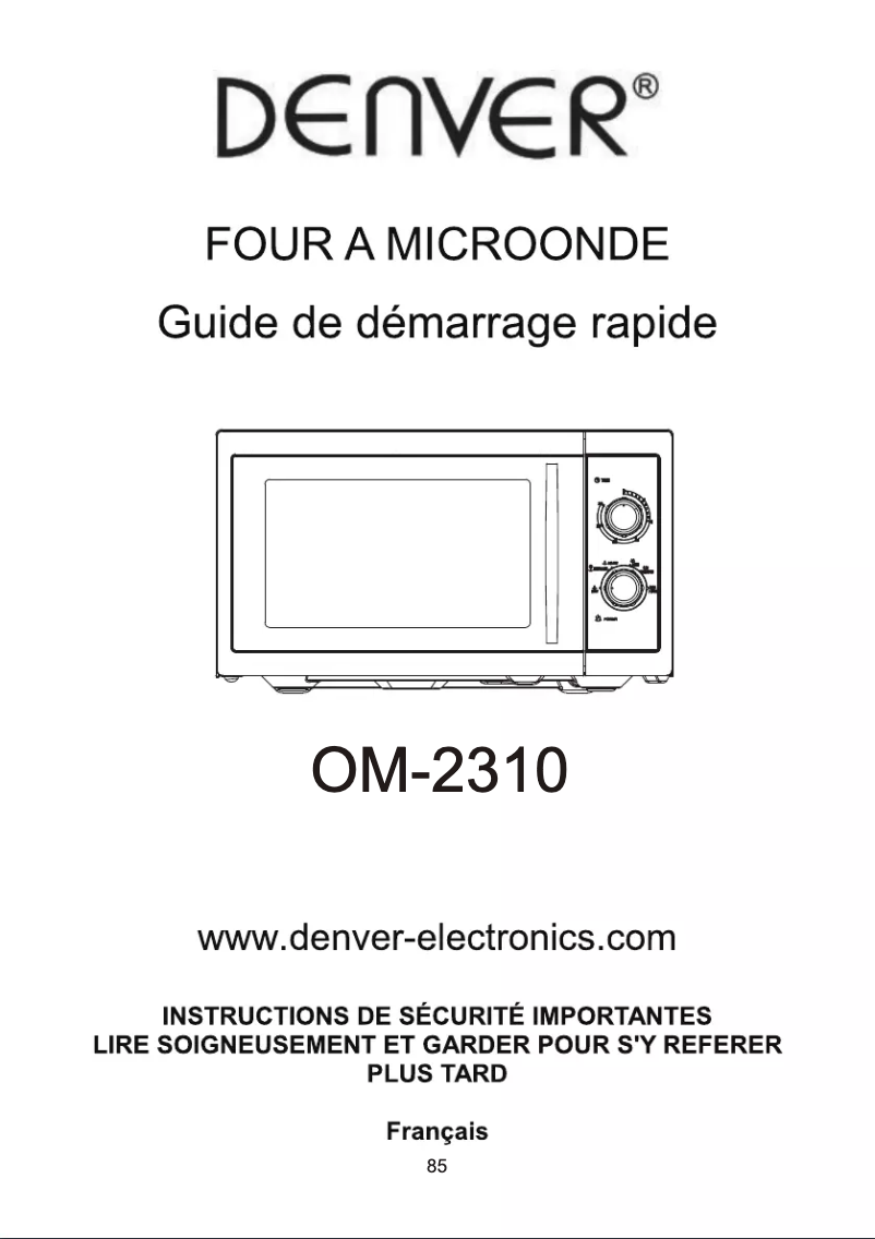 Página 1 del manual Manual de usuario Denver OM-2310
