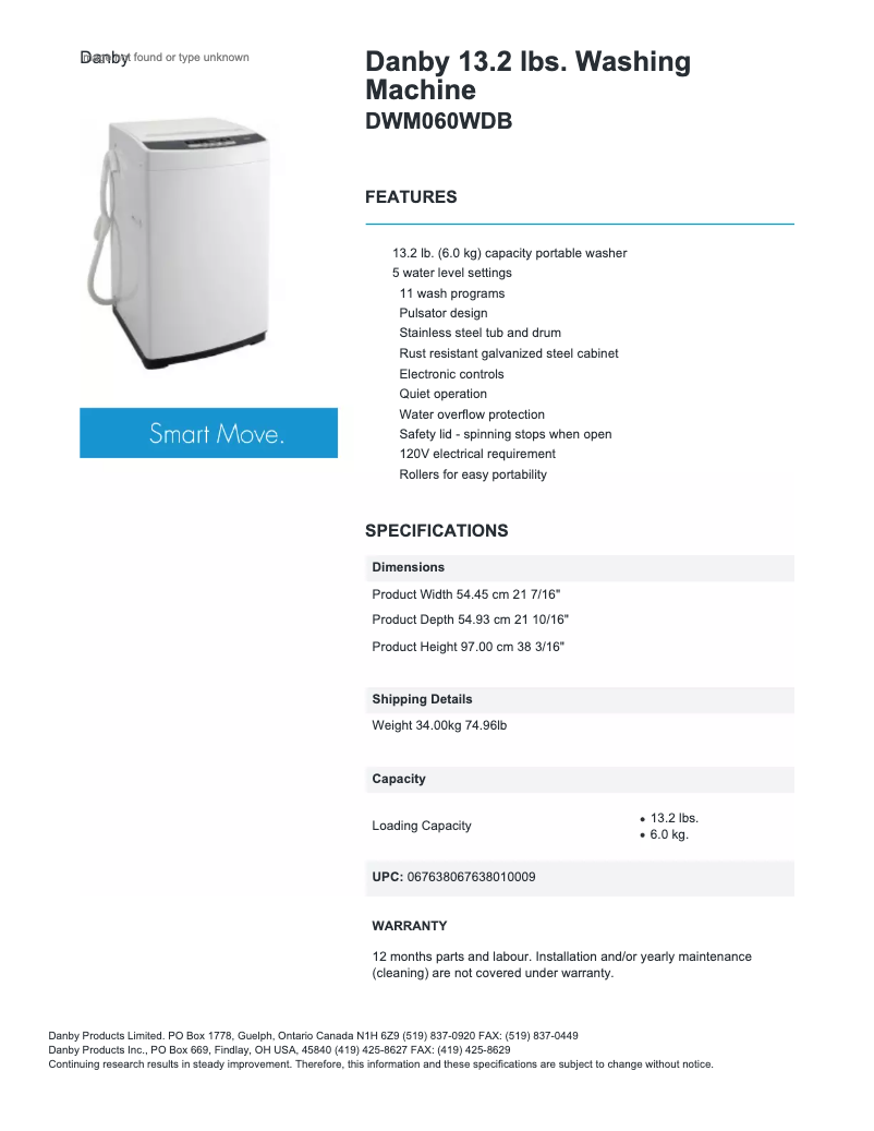 Image de la première page du manuel de l'appareil DWM060DB