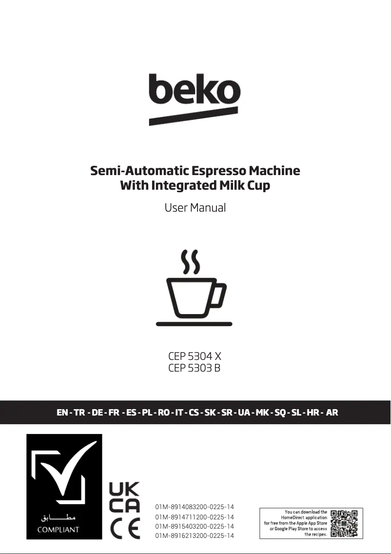 Page 1 de la notice Fiche technique Beko CEP 5304 X