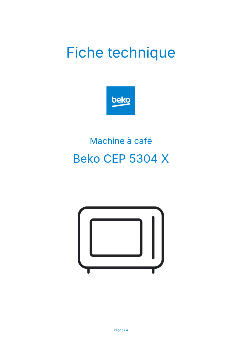 Image de la première page du manuel de l'appareil CEP 5304 X