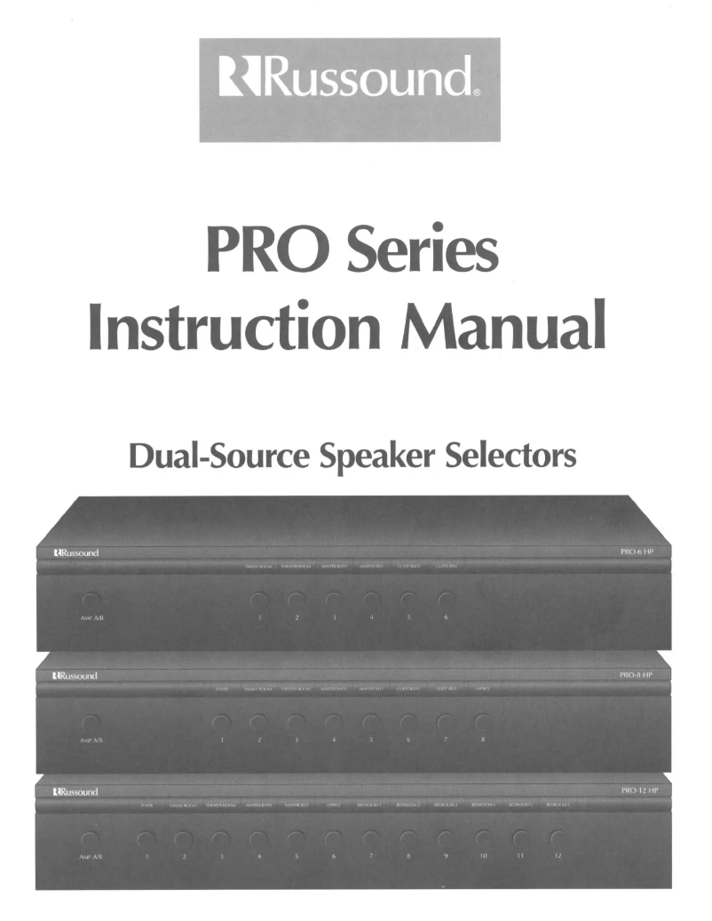 Page 1 de la notice Manuel utilisateur Russound PRO-8HP