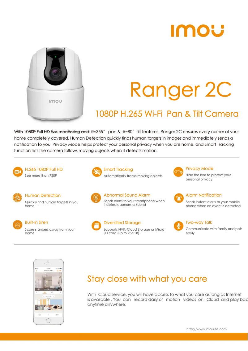 Page 1 de la notice Manuel utilisateur Imou Ranger 2C