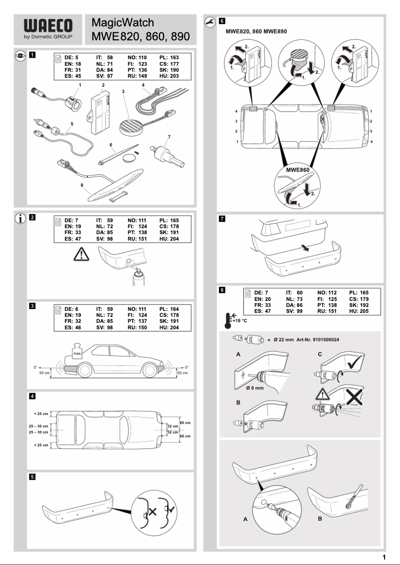Page 1 de la notice Manuel utilisateur Waeco MagicWatch MWE890