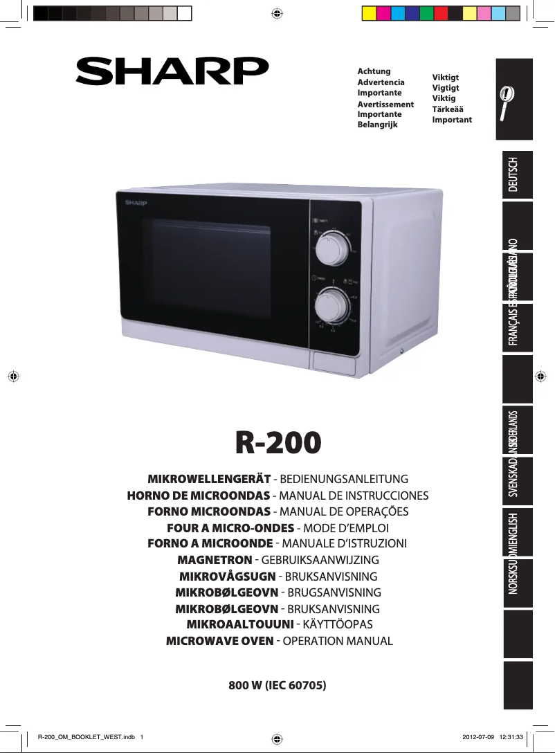 Imagen de la primera página del manual del dispositivo R-200