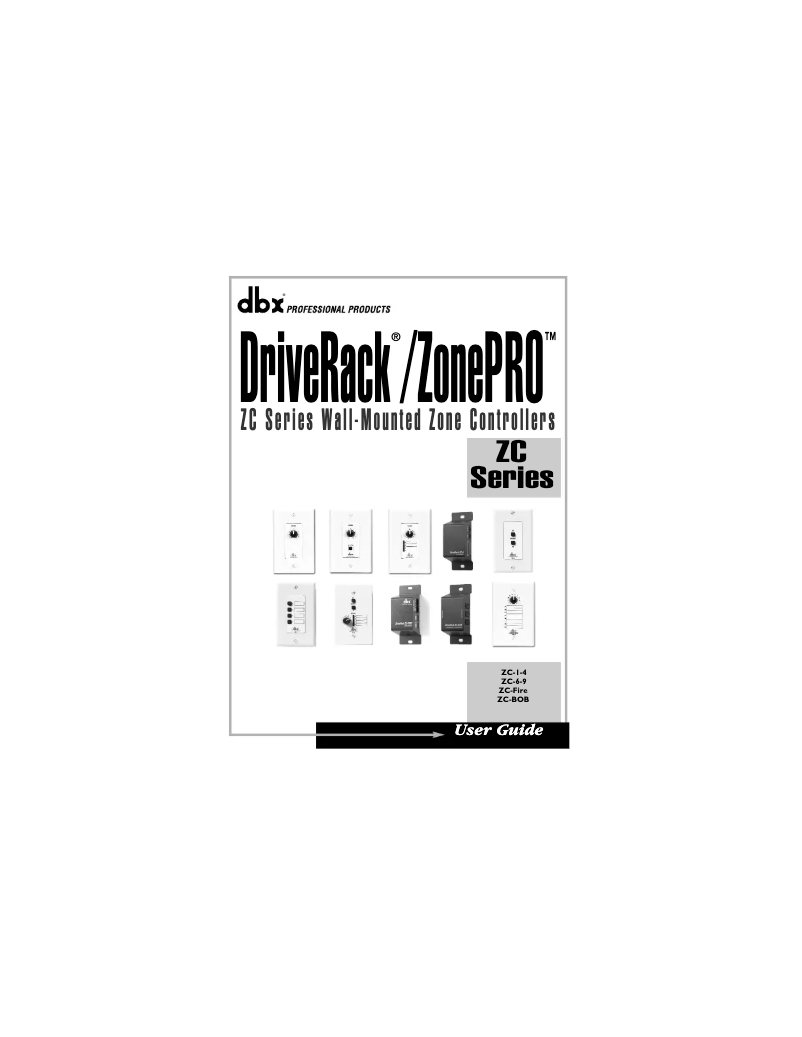 Page n°1 - Manuel utilisateur DBX ZC-1