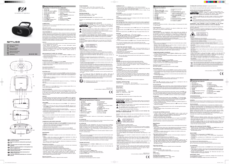 Page 1 de la notice Manuel utilisateur Muse MD-202 RD