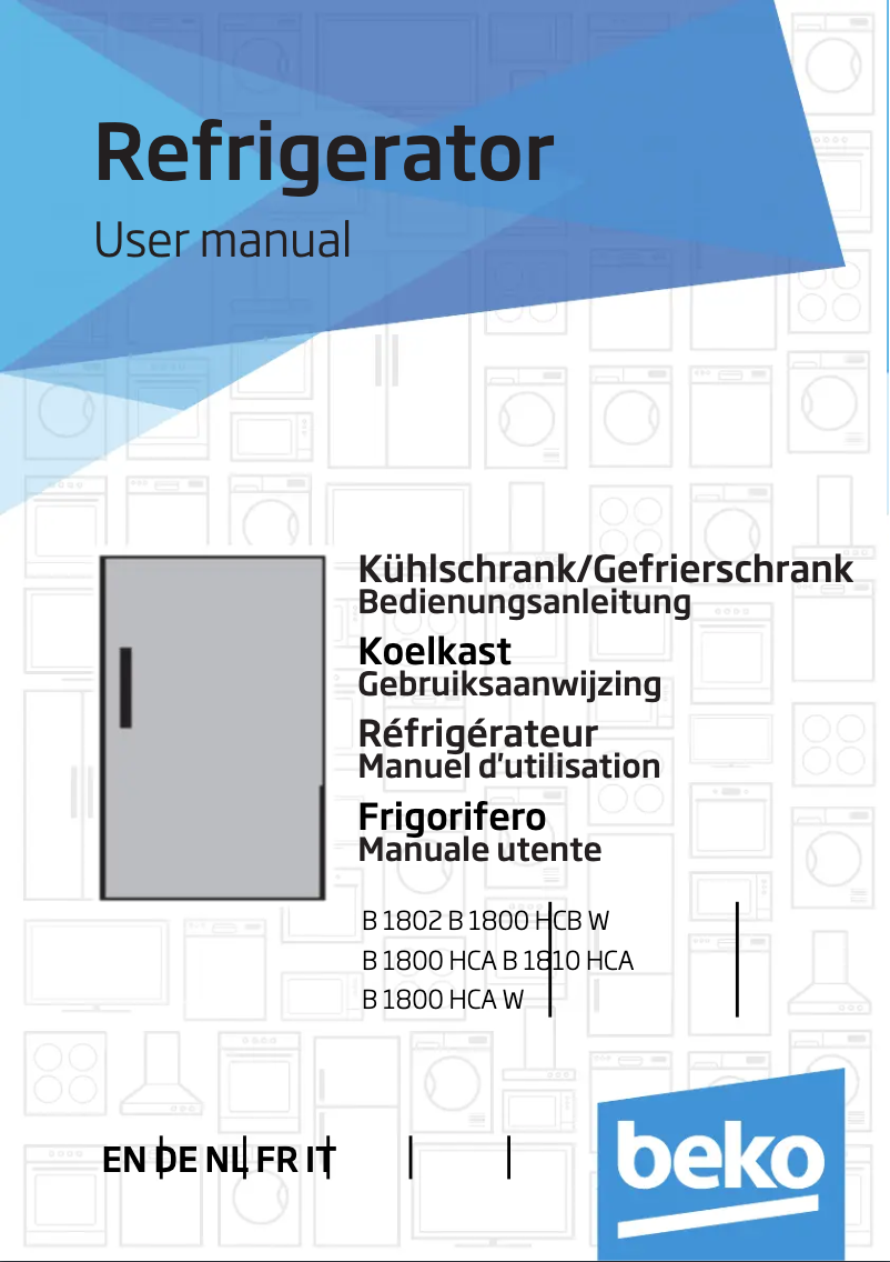 Page n°1 - Manuel utilisateur Beko B1802