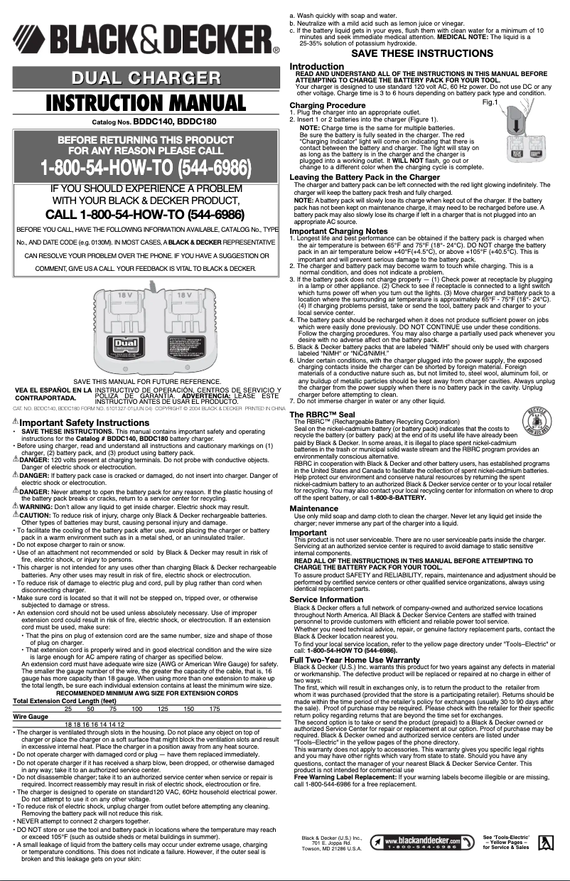 Page 1 de la notice Manuel utilisateur DeWalt BDDC180
