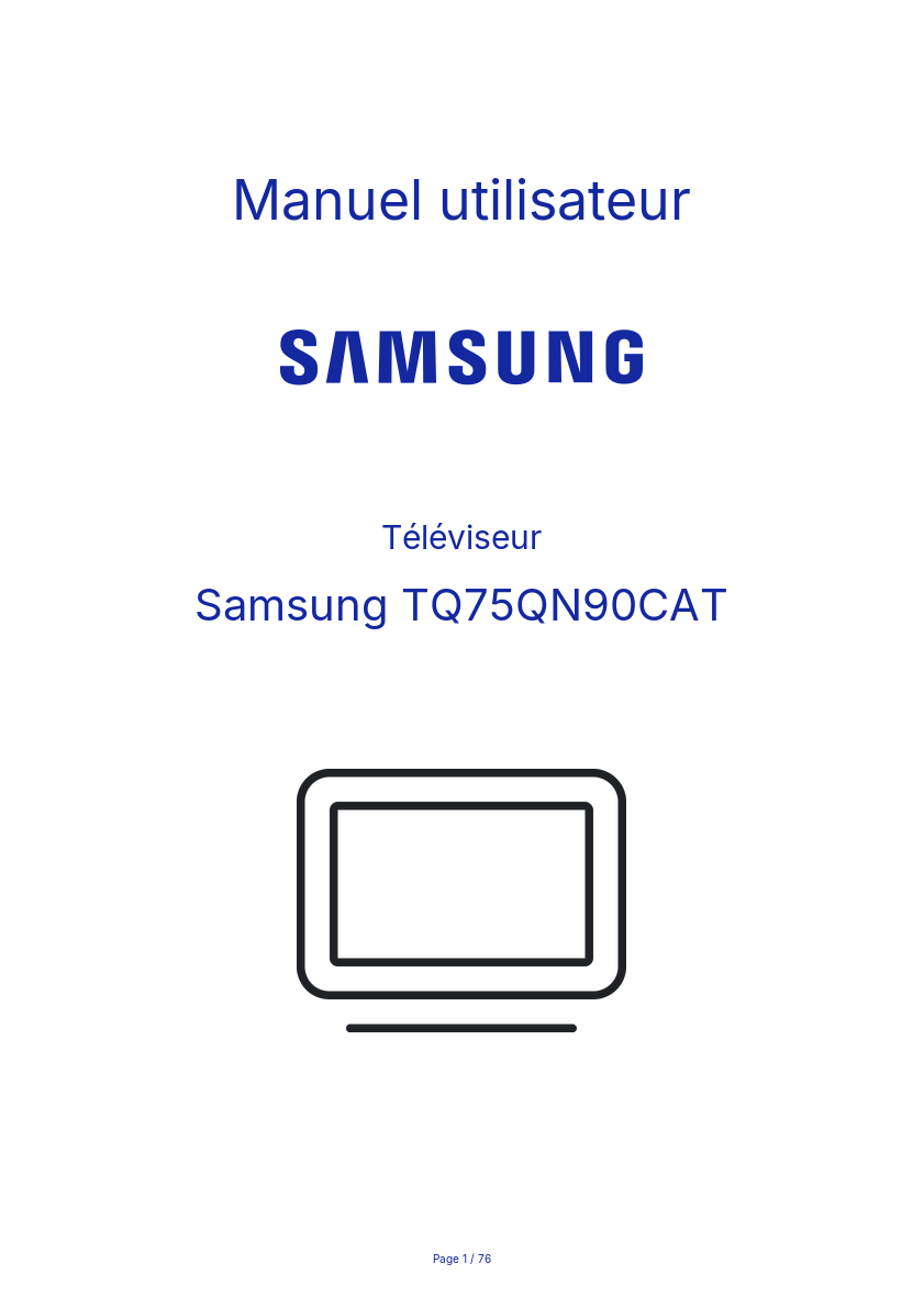 Page n°1 - Manuel utilisateur Samsung TQ75QN90CAT