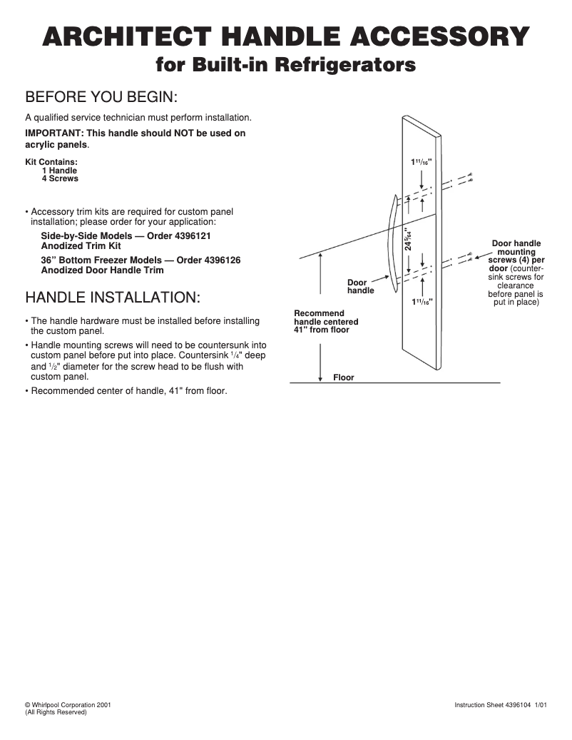 Page 1 de la notice Manuel utilisateur KitchenAid W10153553