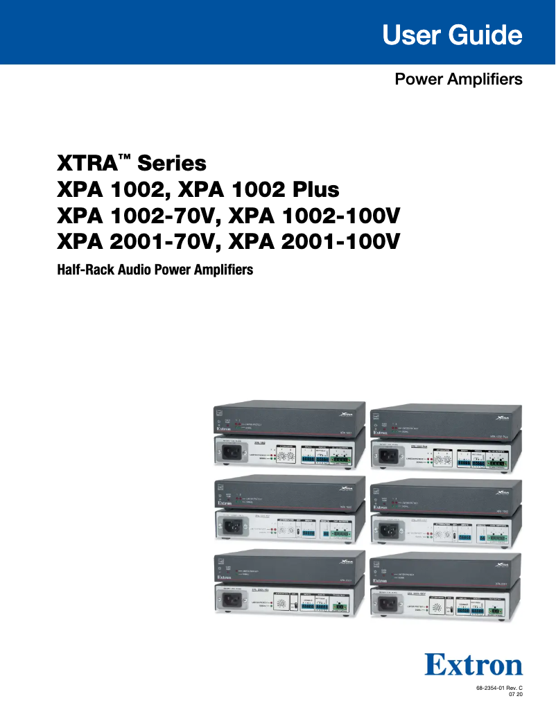 Page n°1 - Manuel utilisateur Extron XPA 1002