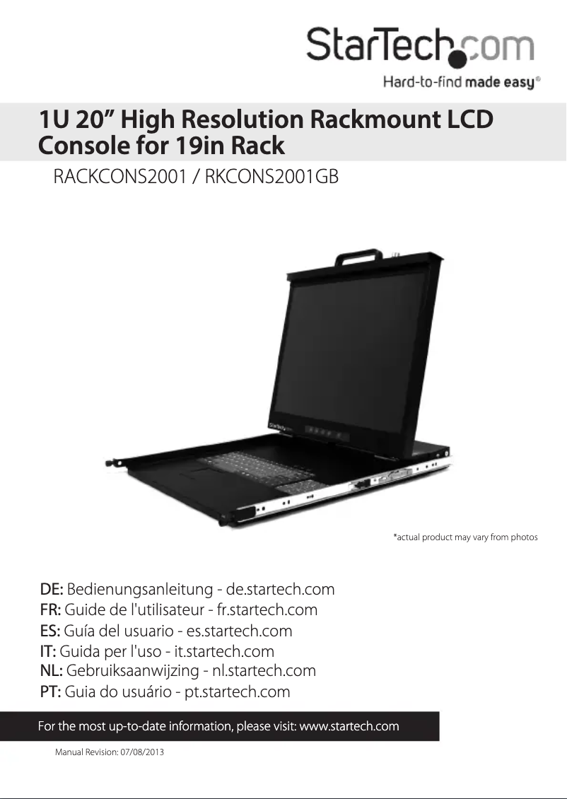 Page n°1 - Manuel utilisateur StarTech.com RKCONS2001