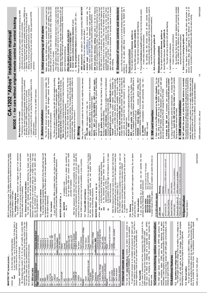 Page 1 de la notice Manuel utilisateur Joblotron CA-1202