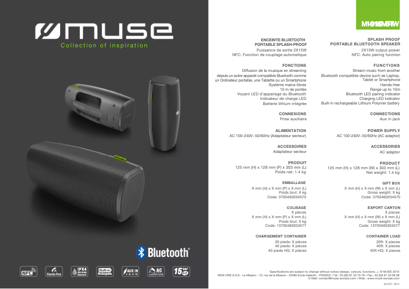 Image de la première page du manuel de l'appareil M-910 BT