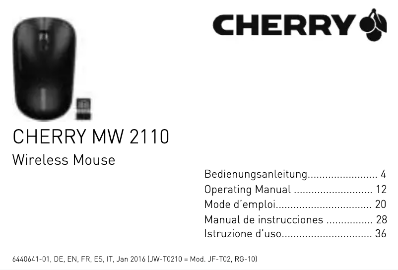 Page n°1 - Manuel utilisateur Cherry MW 2110
